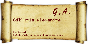 Gábris Alexandra névjegykártya
